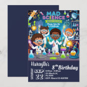 Mad Science Invitation d'anniversaire pour garçon  (Devant / Derrière)