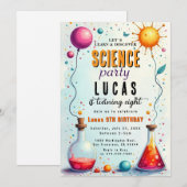 Mad Science Party Uitnodiging voor verjaardag (Voorkant / Achterkant)