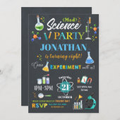 Mad Science Party verjaardagsuitnodiging jongen Kaart (Voorkant / Achterkant)