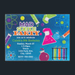 Mad Science Scientifique Invitations de fête d'ann<br><div class="desc">Mad Science Scientist Invitations de fête d'anniversaire. Customisez avec tout texte. Des éléments correspondants sont disponibles.</div>