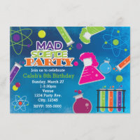 Mad Science Scientifique Invitations de fête d'ann