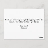 Mad Science Scientist Verjaardagsfeest Dank U Briefkaart (Achterkant)