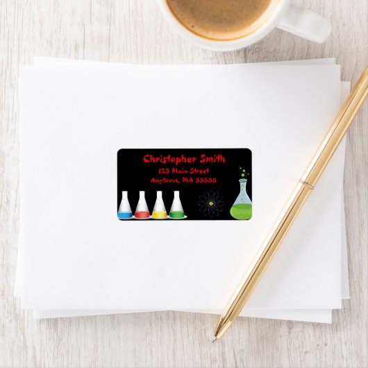 Mad Science verjaardagsfeestje Adresetiketten Etiket (Insitu)