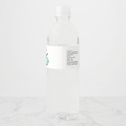 Mad Science verjaardagsfeestje jongen gunst wit Waterfles Etiket (Achterkant)