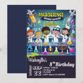 Mad Science verjaardagsuitnodiging voor jongen en Kaart (Voorkant / Achterkant)