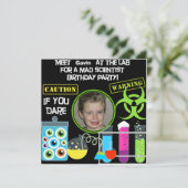 Mad Scientifique Anniversaire Fête 2 Invitations (Debout devant)