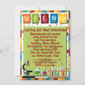 Mad Scientist Beaker Hazard Microscoop Uitnodigen Kaart (Voorkant)