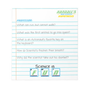 Mad Scientist Birthday Notebook Paper Riddle Game Notitieblok
