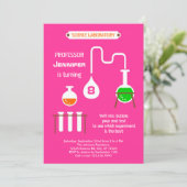 Mad Scientist Birthday Party Invitation Kaart (Staand voorkant)