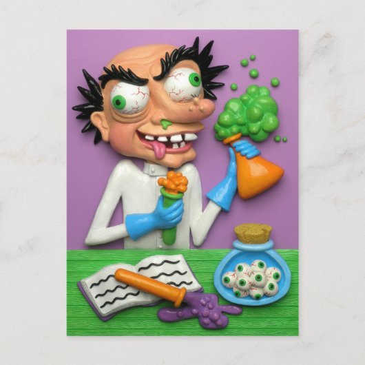 Mad Scientist Briefkaart (Voorkant)
