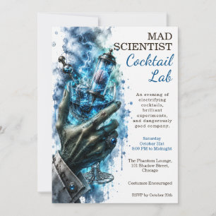 Mad Scientist Cocktail Lab Halloween-feest Kaart