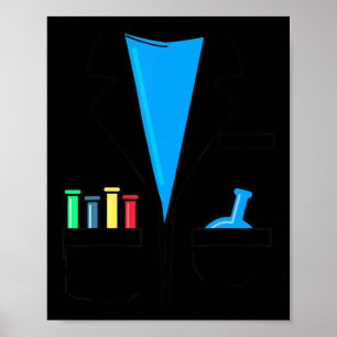 Mad Scientist Costume Nerd Chemistry Fun Science Poster
