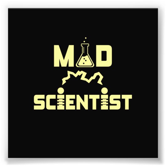 Mad Scientist Electric Science Beaker Foto Afdruk (Voorkant)