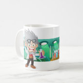 Mad Scientist Lab Cartoon Koffiemok (Voorkant links)