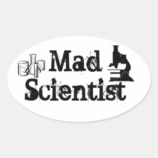 Mad Scientist Ovale Sticker