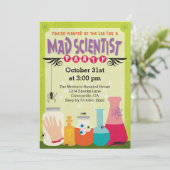 Mad Scientist Party Kaart (Staand voorkant)