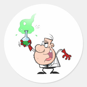 Mad Scientist Ronde Sticker