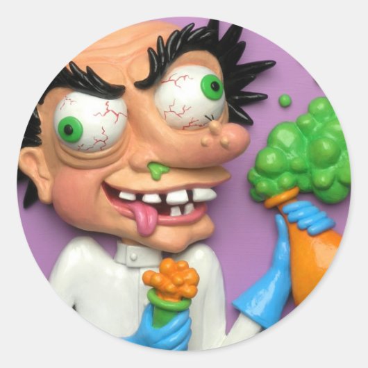 Mad Scientist Ronde Sticker (Voorkant)