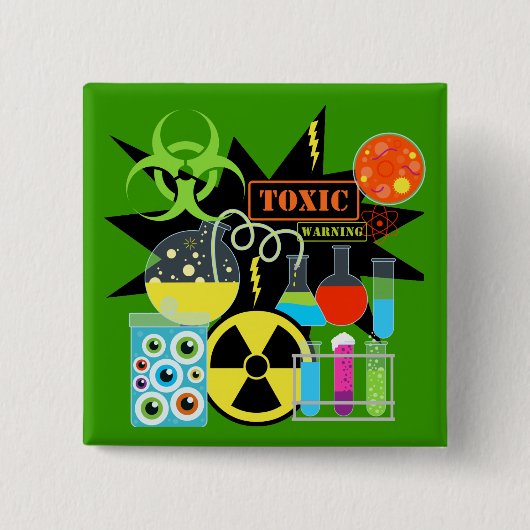 Mad Scientist Vierkante Button 5,1 Cm (Voorkant)