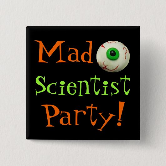 Mad Scientist Vierkante Button 5,1 Cm (Voorkant)