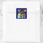 Mad Scientist Vierkante Sticker (Tas)