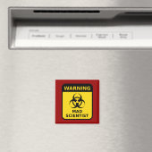 Mad Scientist Warning Sign Magneet (Insitu (Vaatwasser))