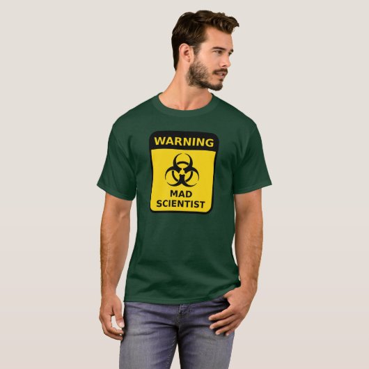Mad Scientist Warning T-shirt (Voorkant volledig)
