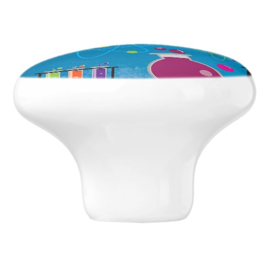 Mad Scientist Wetenschap Kleurrijke Kamer Dresser Keramische Knop (Zijkant)