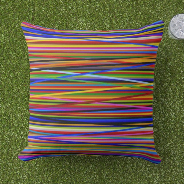 Mad Stripes 2 - Outdoor Accent Pillow Buitenkussen (Gras)