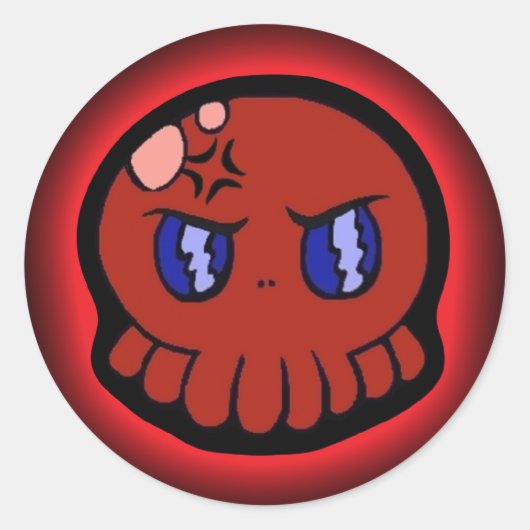 Mad Tako-Chan Ronde Sticker (Voorkant)