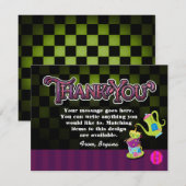 MAD TEA PARTY Wonderland Carte de remerciements d' (Devant / Derrière)