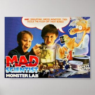 MAD WETENSCHAPPELIJK MONSTER LAB POSTER