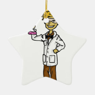 Mad wetenschapper 4 - tiener keramisch ornament