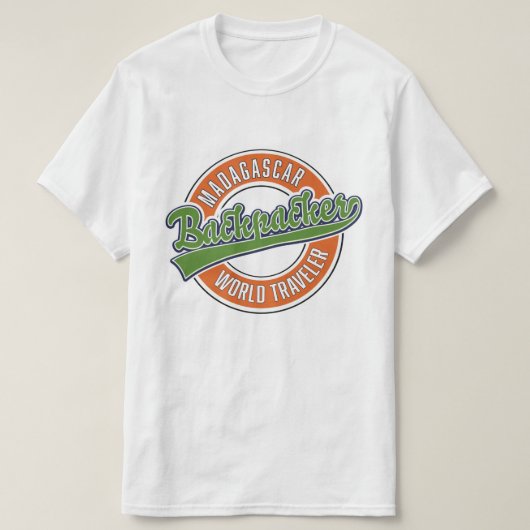 Madagascar Backpacker world traveller T-shirt (Design voorkant)