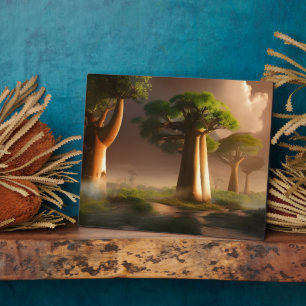 Madagascar Baobab Forest Fantasy Tabletop Fotoplaat