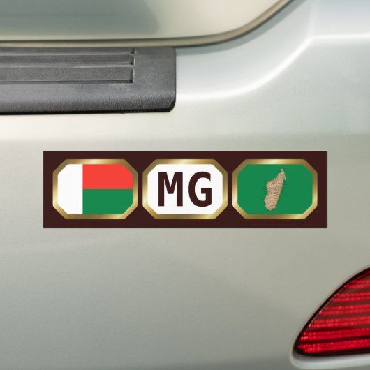 Madagascar Flag Map Code Bumper Sticker (Op auto)
