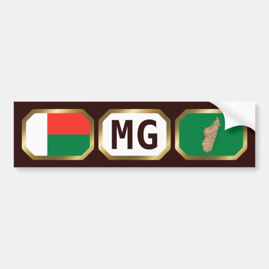 Madagascar Flag Map Code Bumper Sticker (Voorkant)
