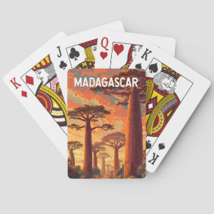 Madagascar Illustratie Reis Kunst Vintage Pokerkaarten