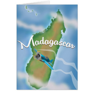 Madagascar Kaart vintage reisposter.