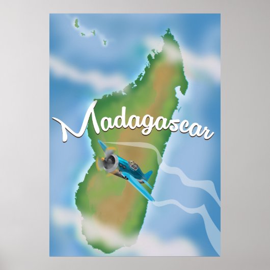 Madagascar Kaart vintage reisposter. Poster (Voorkant)