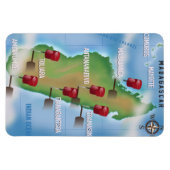 Madagascar Map vintage-poster. Magneet (Horizontaal)