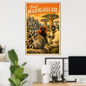 Madagascar - Vintage Travel Poster (Bureau à domicile)