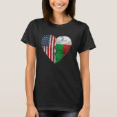 Madagaskar Amerikaanse vlaggen Hart Verenigde Stat T-shirt (Voorkant)