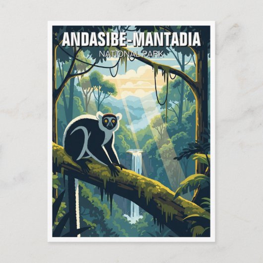 Madagaskar Andasibe-Mantadia National Park Reizen Briefkaart (Voorkant)