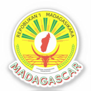 Madagaskar Embleem met vlagdetail Sticker