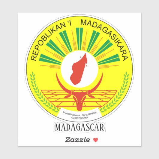 Madagaskar National Seal Patriotic Sticker (Vel)