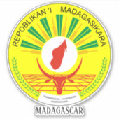 Madagaskar National Seal Patriotic Sticker (Voorkant)