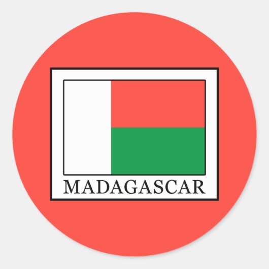 Madagaskar Ronde Sticker (Voorkant)