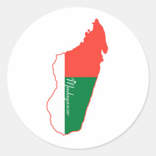 Madagaskar-Sticker Ronde Sticker