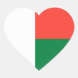 Madagaskar-vlag Hart Sticker